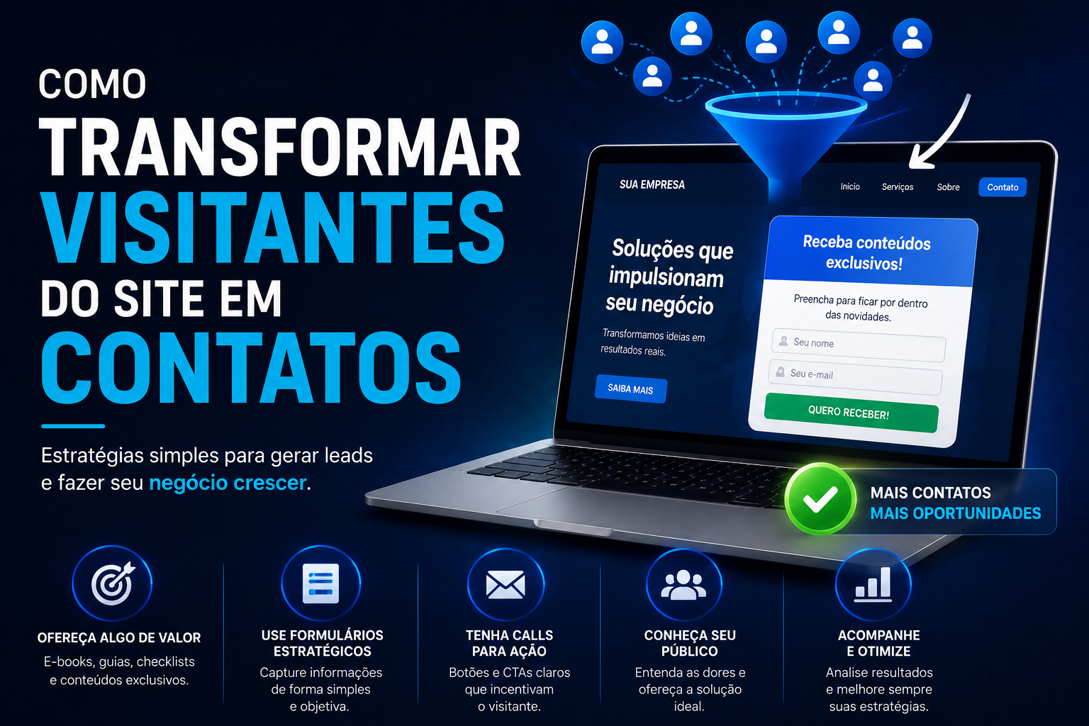 Como transformar visitantes do site em contatos